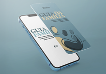 banner com o guia da família em uma tela de celular