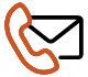 Ícones com um telefone e uma carta juntos